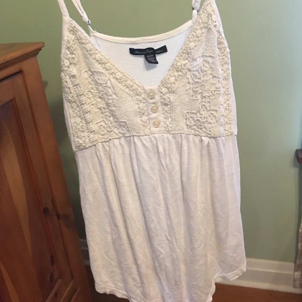 American Eagle white lace top
